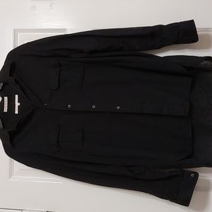 Perry Ellis button down shirt, black, size M